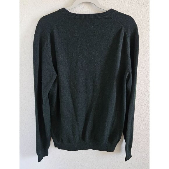 McGeorge of Scotland Vintage Men Cardigan Size L  100% lambs Wool Forrest Green - Picture 2 of 6